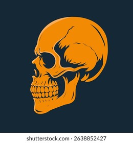 Human skull side view Minimalist