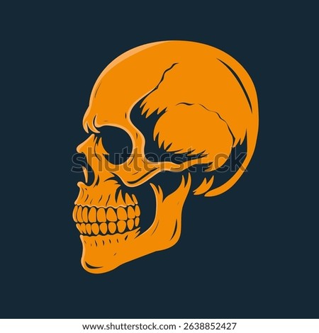 Human skull side view Minimalist
