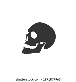 Human skull silhouette vector on a white background