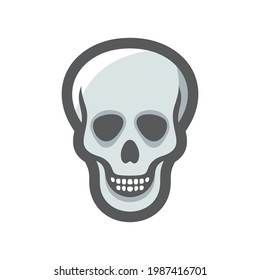 Human Skull simple Vector icon Cartoon illustration