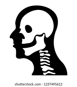 Human skull solid icon design, human head