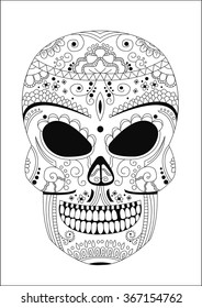 human skull style Zentangle