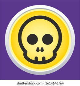 Human skull. Symbol of danger. Abstract concept, icon. 