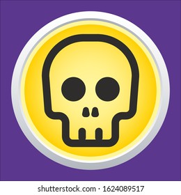 Human skull. Symbol of danger. Abstract concept, icon. 
