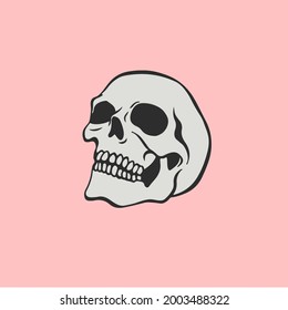 Human Skull Symbol. Tattoo Design. Vector Illustration.