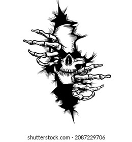 Human Skull tattoo.  Logo template. day of the dead sketch. vintage skull design. Brutal skull tattoo designs. Grunge skull