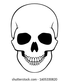 Human skull tattoo vector illustration