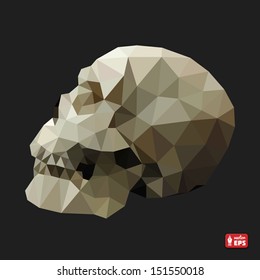 Human Skull in a Triangular Style. Vector Illustration.