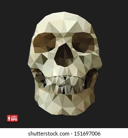 Human Skull in a Triangular Style. Vector Illustration.