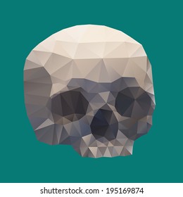 Human Skull in a Triangular Style. Vector Illustration.