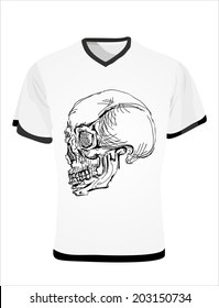 Human Skull T-Shirt Vector Template