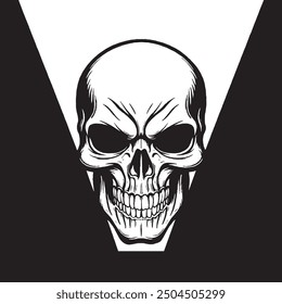 Diseño de Arte vectorial de cráneo humano