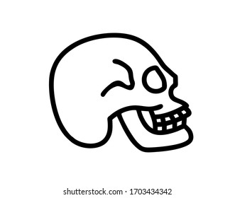 A human skull vector in black and white for logo, sign, apps or website