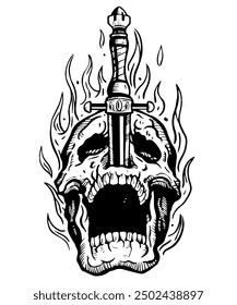 human skull vector, for clothing design, tattoos, logos, etc.
