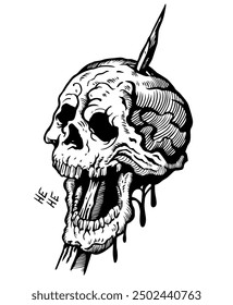 human skull vector, for clothing design, tattoos, logos, etc.