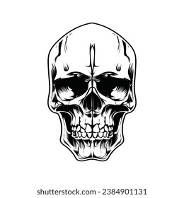 human skull vector design style