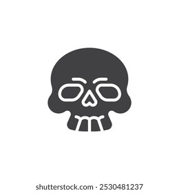 Human skull vector icon. filled flat sign for mobile concept and web design. A human skull glyph icon. Death symbol, logo illustration. Vector graphics