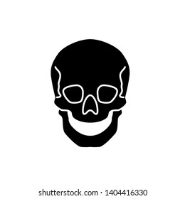Human skull vector icon in flat linear style isolated on white background