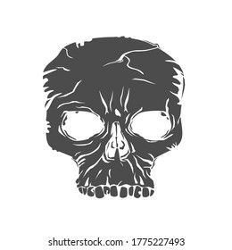 Human Skull Vector Icon illustration Silhouette.