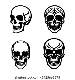 Human skull vector, icon, illustration