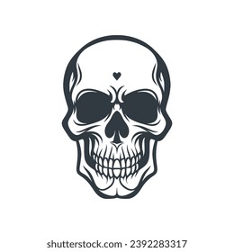 Human skull vector illustration halloween symbol of death skeleton head day of the dead