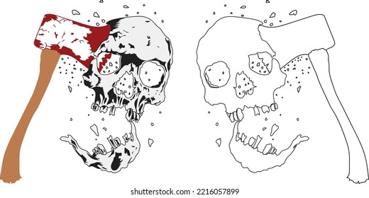 human skull vector illustration on white background