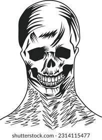 human skull vector illustration on white background