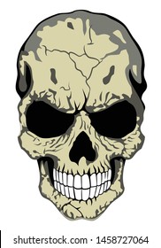 Human skull, vector image, facet, pattern for tattoo
