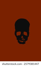 human skull vector without dark orange background