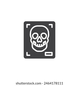 Human skull x ray vector icon. filled flat sign for mobile concept and web design. Skull X-Ray glyph icon. Symbol, logo illustration. Vector graphics