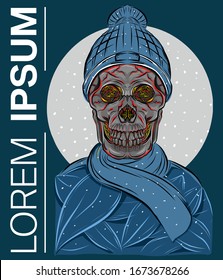 Human skulls in cold countries concept background vector eps 10