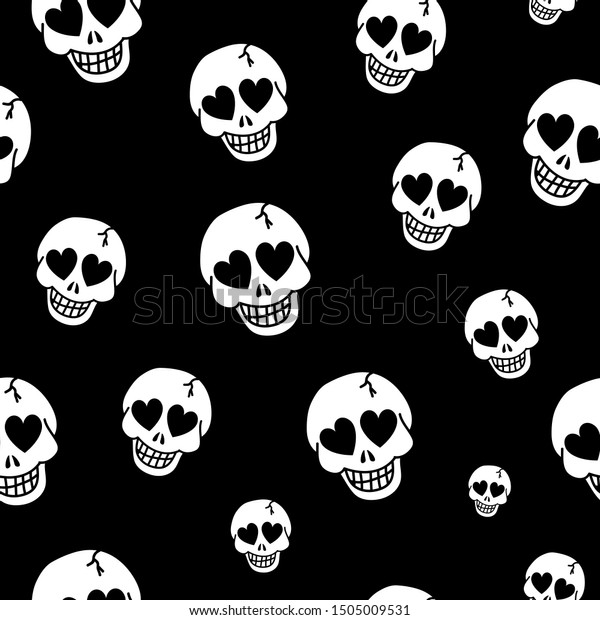 Human Skulls Illustration On Black Background Stock Vector Royalty Free Shutterstock