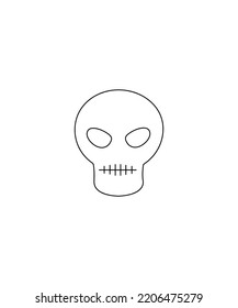  Human skulls isolated. line art vector illustration. vector illustration. Halloween Skull vector Perfect for coloring book, textiles, icon, web, painting, children's books. 