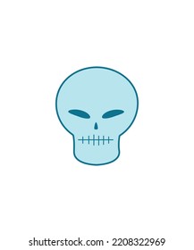 Human skulls isolated. vector illustration. Halloween Skull vector Perfect for coloring book, textiles, icon, web, painting, children's books.