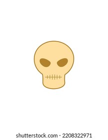 Human skulls isolated. vector illustration. Halloween Skull vector Perfect for coloring book, textiles, icon, web, painting, children's books.