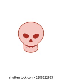 Human skulls isolated vector illustration. Halloween Skull vector Perfect for coloring book, textiles, icon, web, painting, children's books.