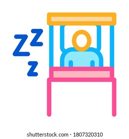 human sleeping time in bed icon vector. human sleeping time in bed sign. color symbol illustration