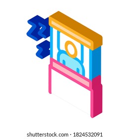 tiempo de sueño humano en el vector de icono de cama. tiempo de sueño humano isométrico en el signo de la cama. ilustración de símbolo aislado de color