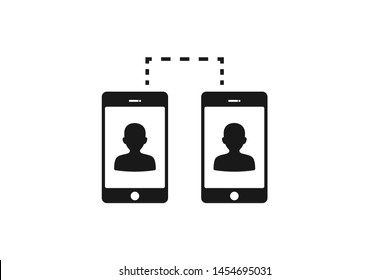 Human smart communication icon, mobile connection icon