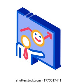 Human Smile Board Icon Vector. Isometric Human Smile Board isometric sign. color isolated symbol illustration