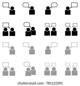 Human sociability set black and grey color with citation