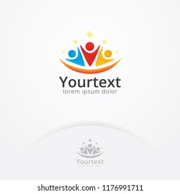 Human social logo, Vector logo of community and people. A symbol of cooperation and success, People logo template