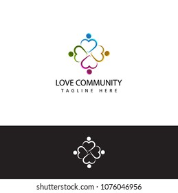Human social, unity, together, connection, relation, community logo template design vector