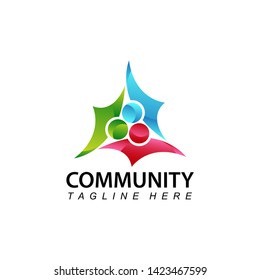Human social, unity, together, connection, relation, community logo template design vector with isolated background
