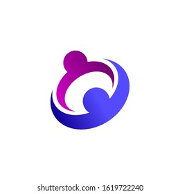 Human social, unity, together, connection, relation logo design template.