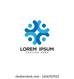 Human social, unity, together, connection, relation logo design template.