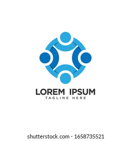 Human social, unity, together, connection, relation logo design template.
