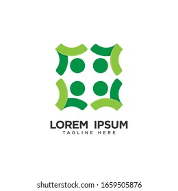 Human social, unity, together, connection, relation logo design template.
