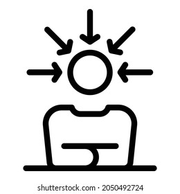 Human solving skill icon. Outline human solving skill vector icon for web design isolated on white background