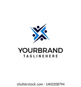 human sosial logo design concept template vector